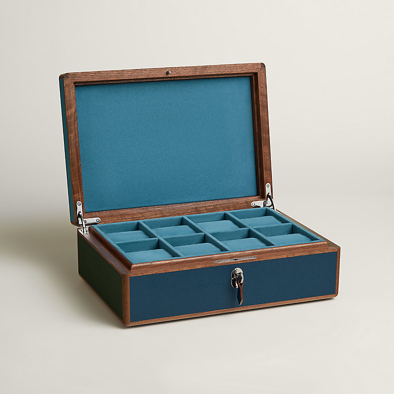 HERMES 青 バングル 専用ボックス付き Amalthee Tricolore watch box, large model - Green | Hermès UK